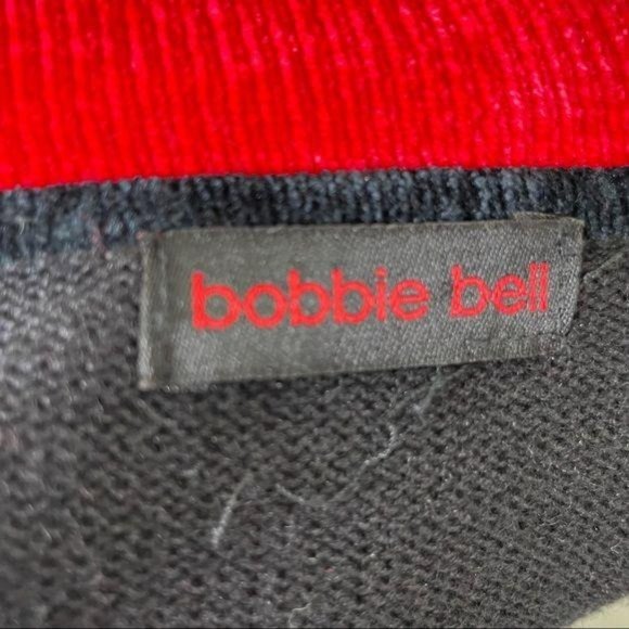 Vintage Bobby bell embroidered cardinal bird holly Christmas sweater med - Picture 5 of 7